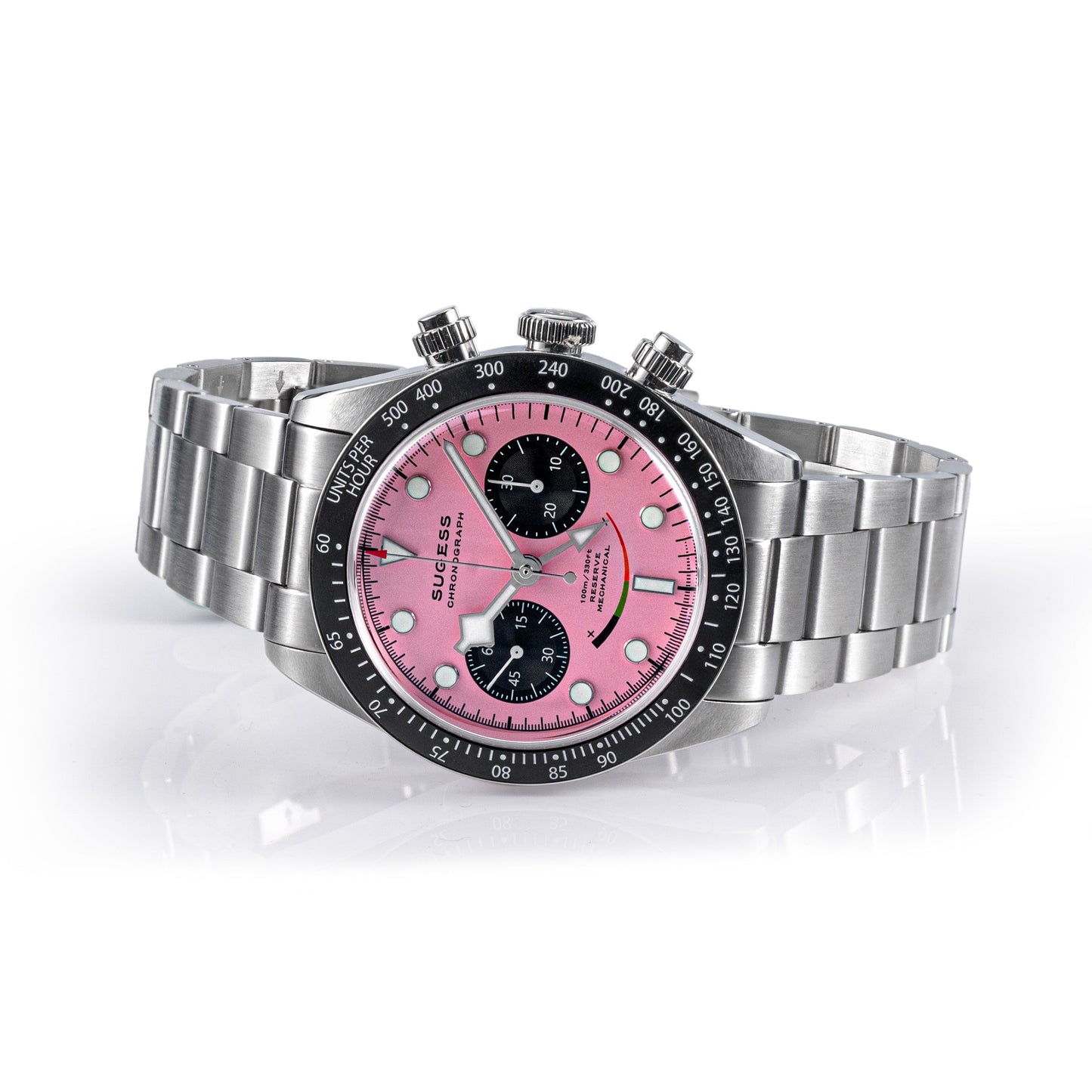 Sugess S475 Chronograph Pink Dial