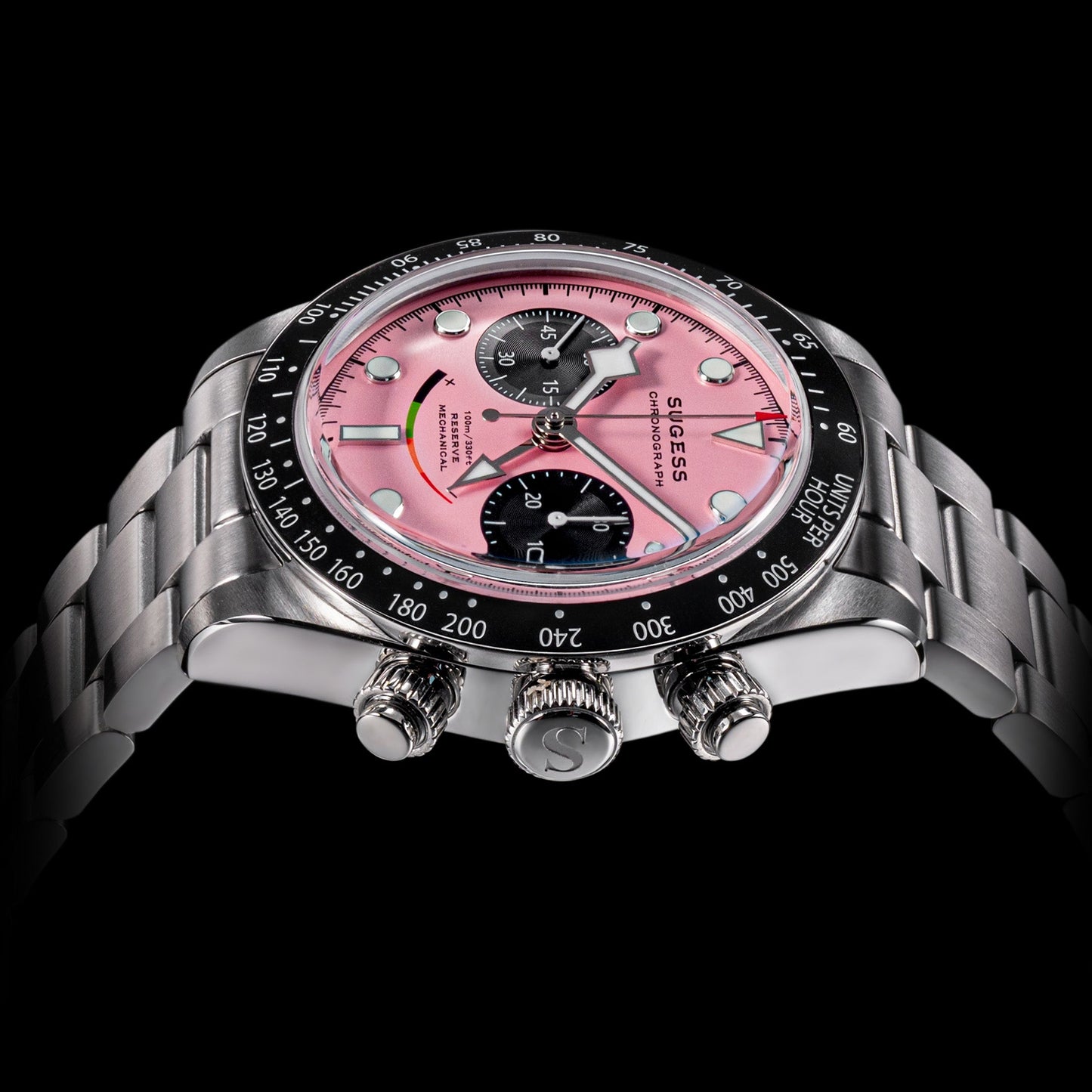 Sugess S475 Chronograph Pink Dial
