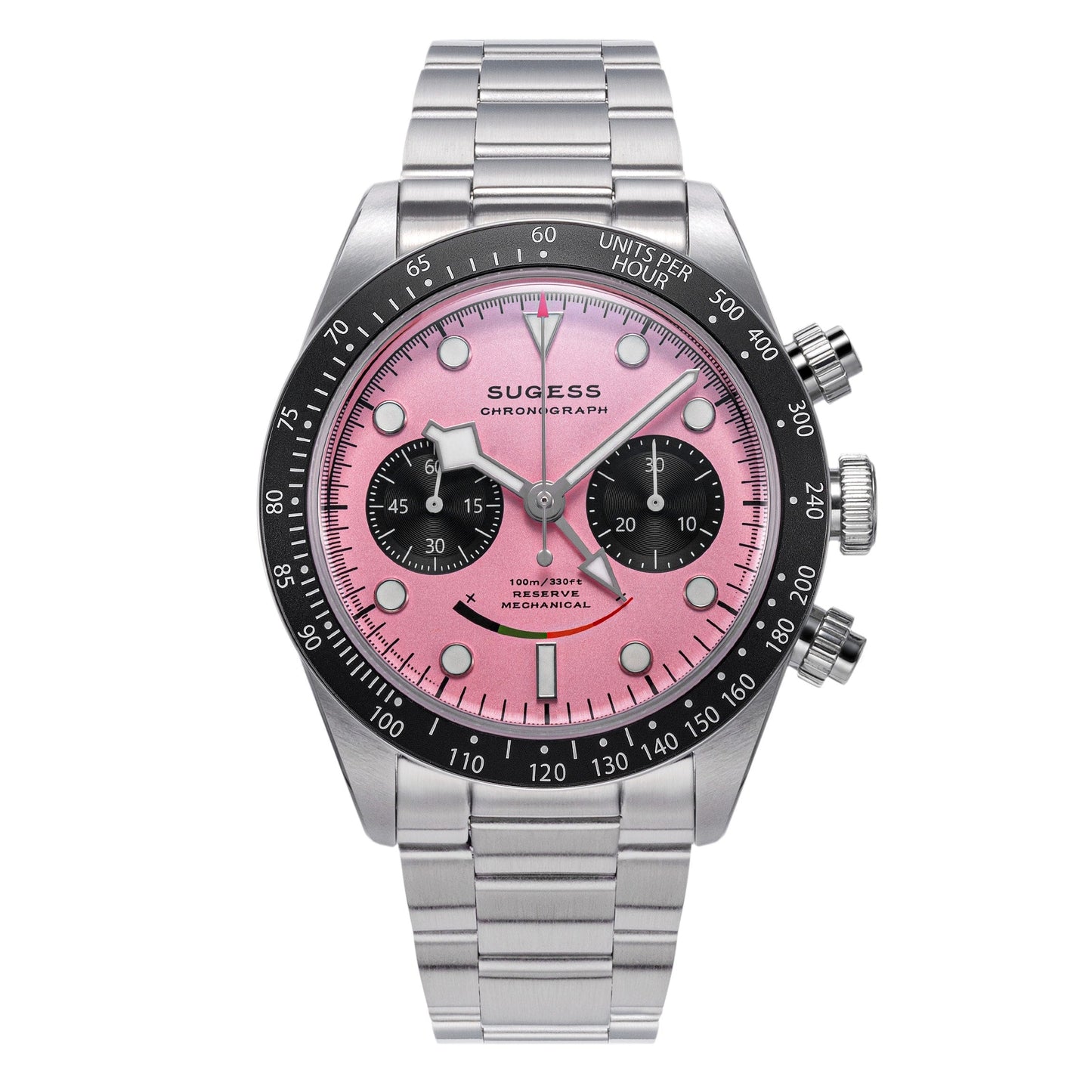 Sugess S475 Chronograph Pink Dial