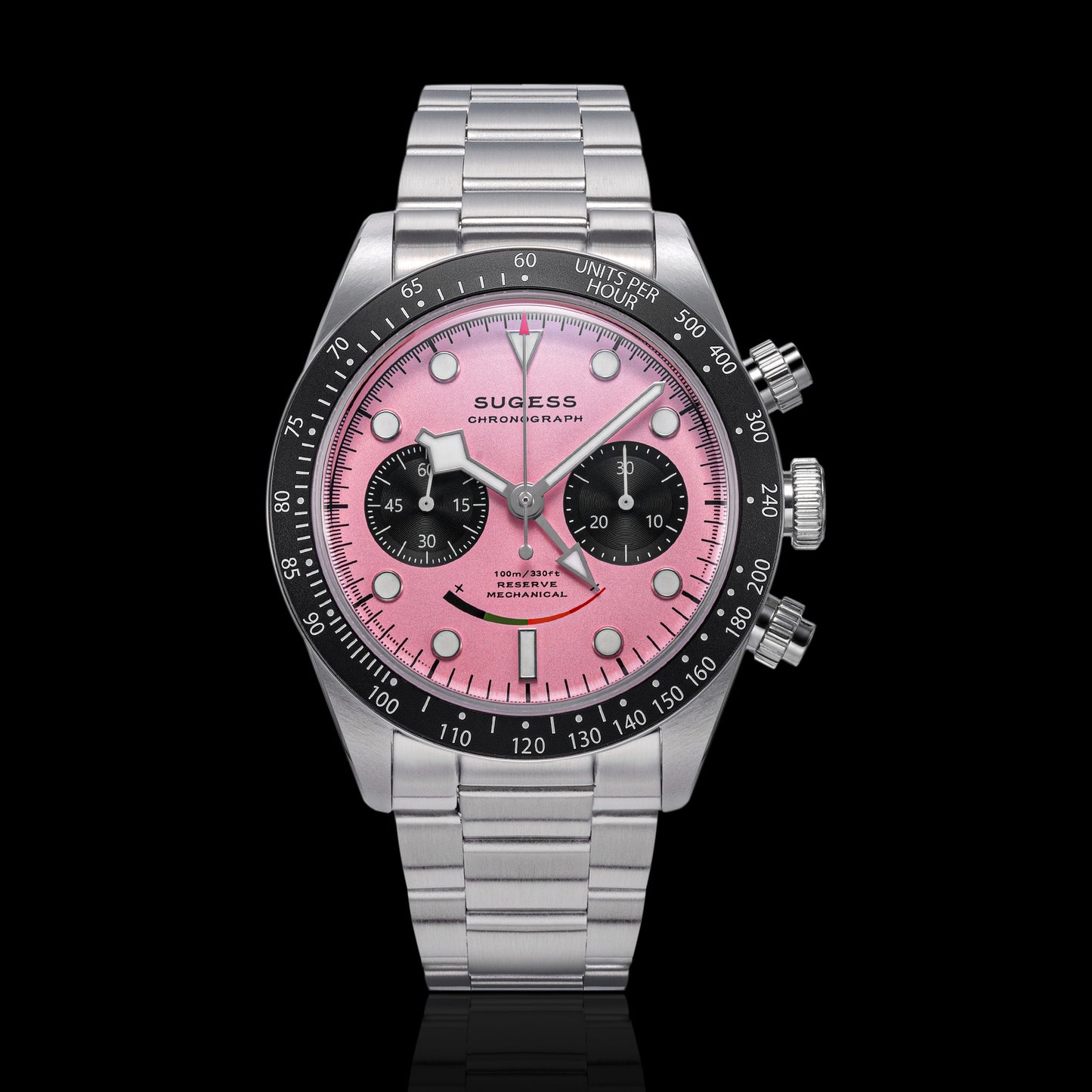 Sugess S475 Chronograph Pink Dial