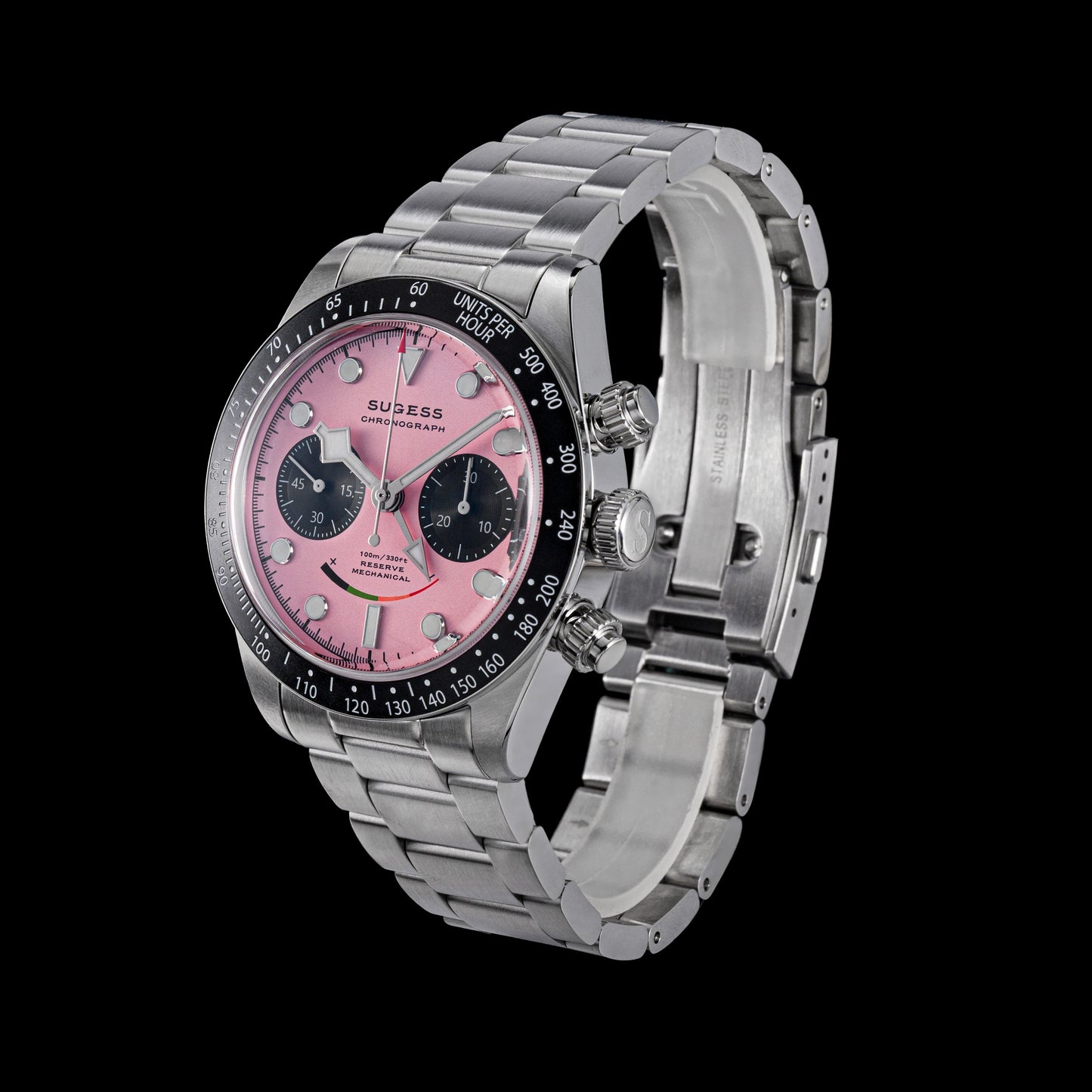 Sugess S475 Chronograph Pink Dial