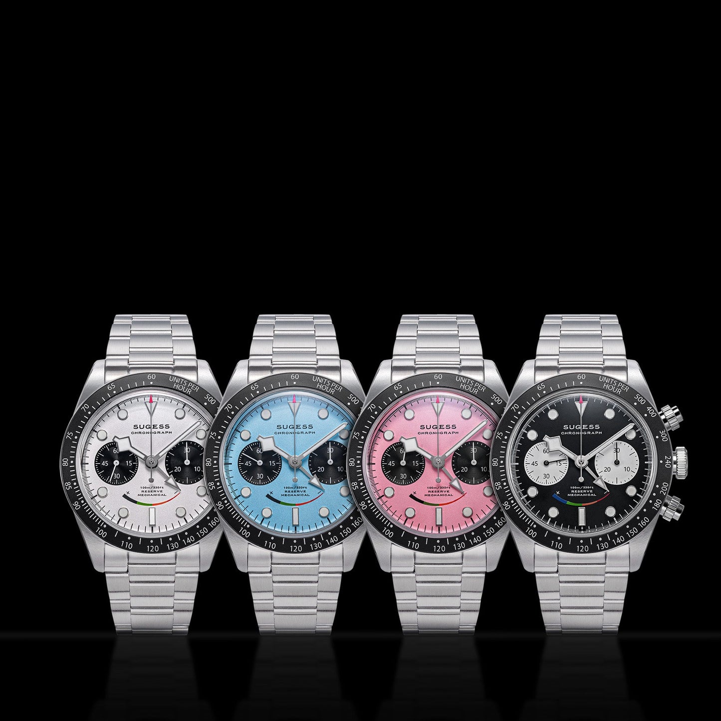Sugess S475 Chronograph Pink Dial