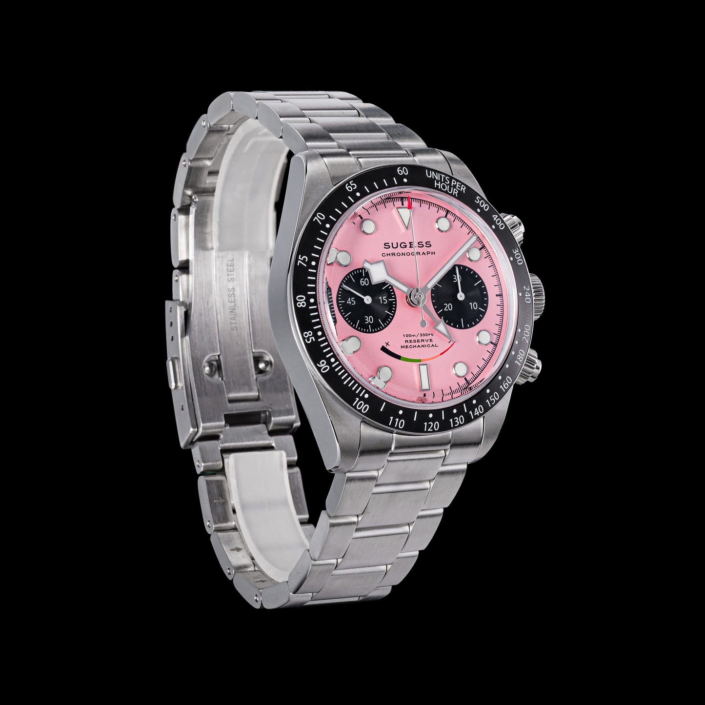 Sugess S475 Chronograph Pink Dial