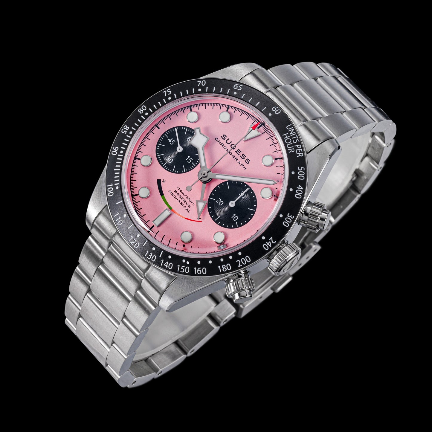 Sugess S475 Chronograph Pink Dial