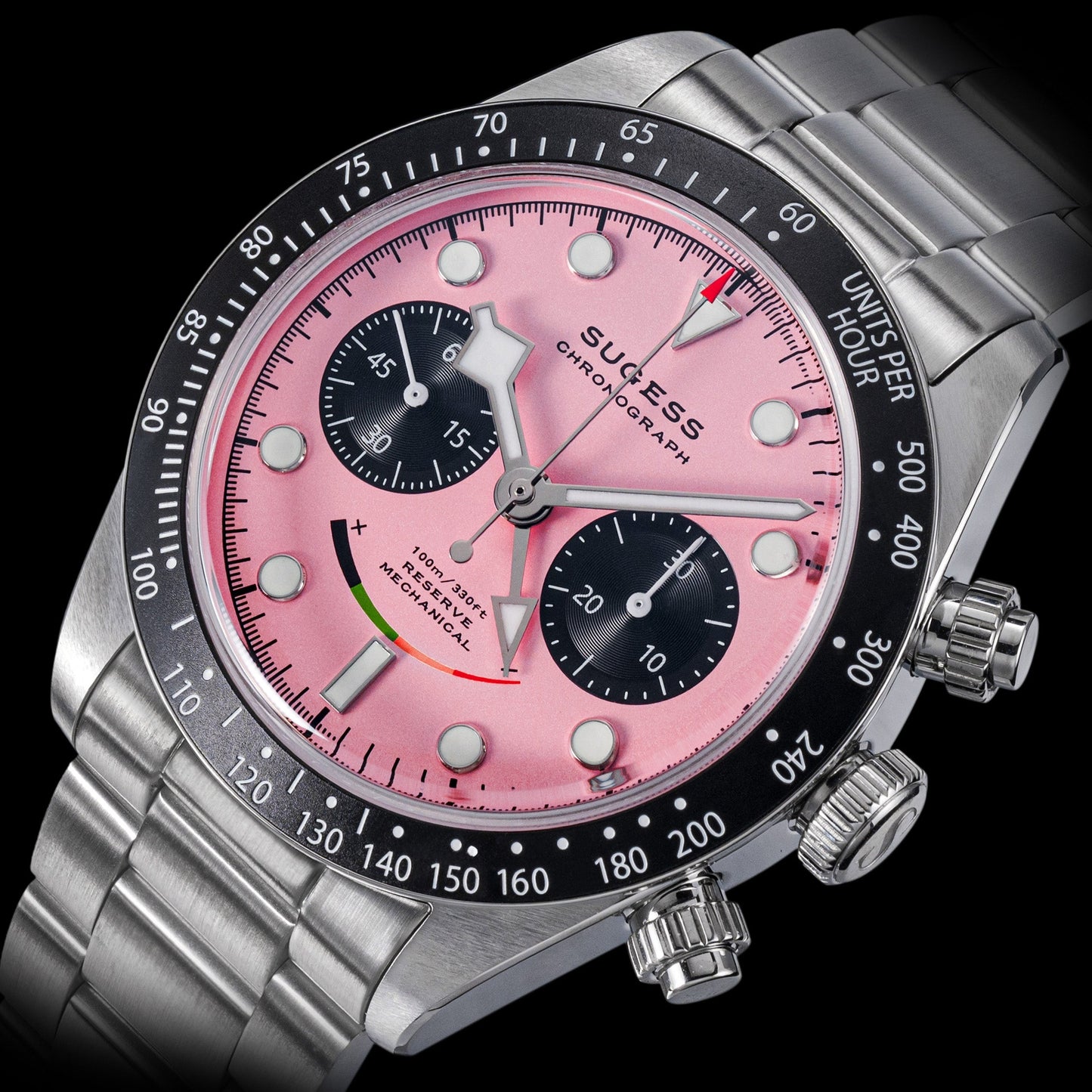 Sugess S475 Chronograph Pink Dial