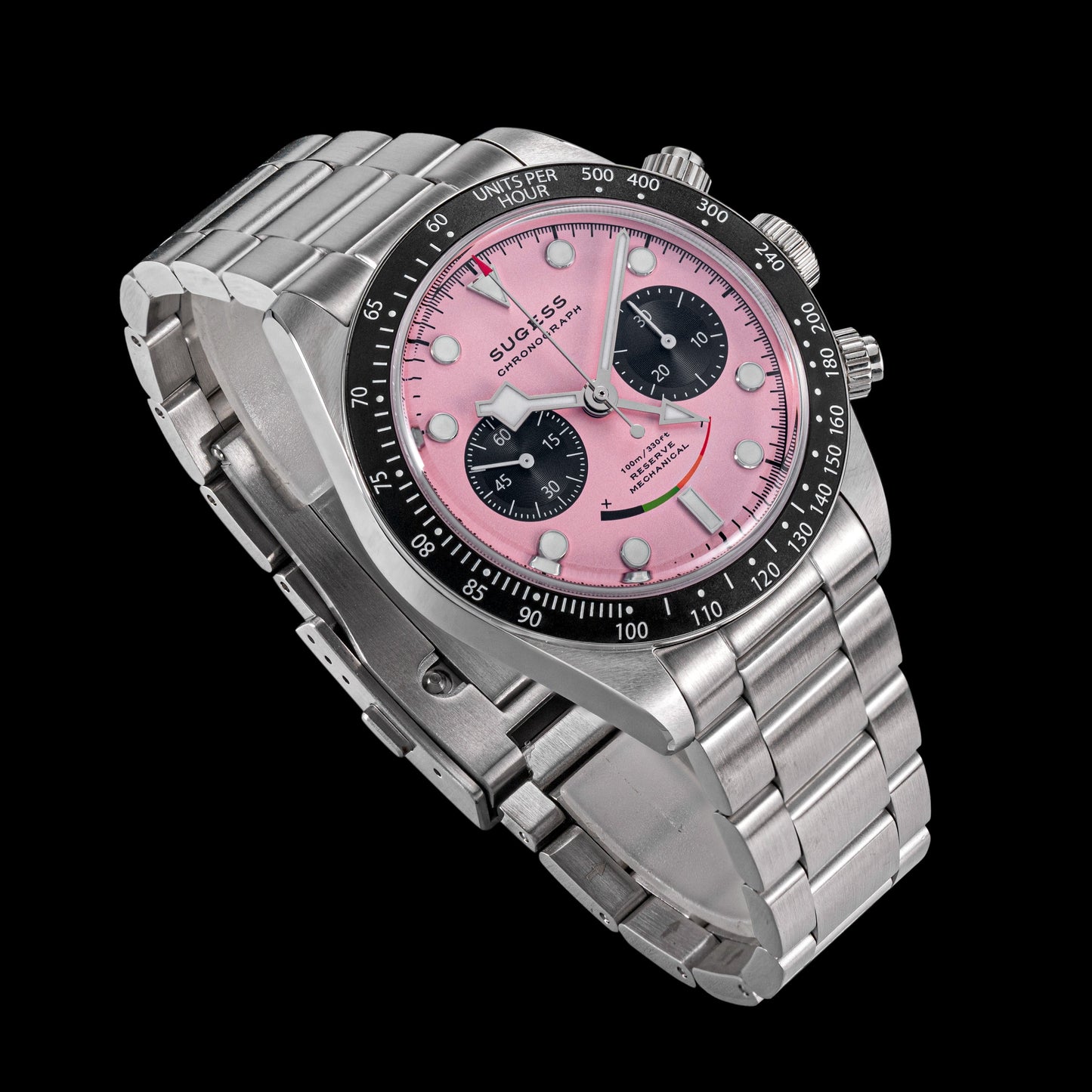 Sugess S475 Chronograph Pink Dial